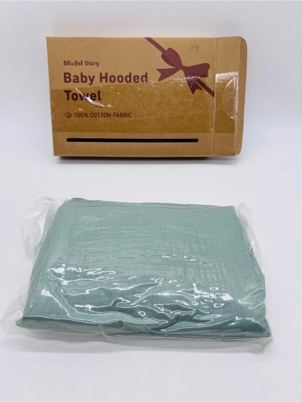Blissful Diary Organic Cotton Muslin Baby Hooded Towel NIB